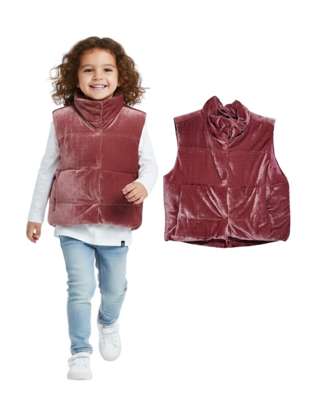 NWT - VIGNETTE - Parker Vest in ROSE Velvet - Size 4Y